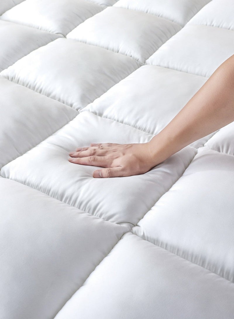 NADAV Sukoon Hotel-Style Mattress Topper – Double Size 200×200 cm, 5 cm Thickness, White - Image 4